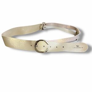 Cream gold LEANDRU'S soft Leather Belt